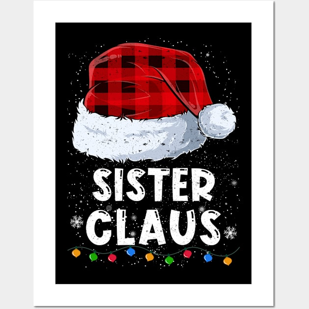 Sister Claus Red Plaid Christmas Santa Family Matching Pajama Wall Art by tabaojohnny